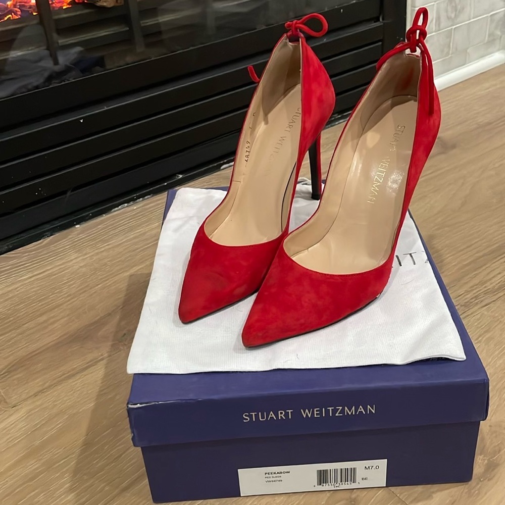 Stuart Weizman peakabow red pump size 37 - Picture 11 of 12